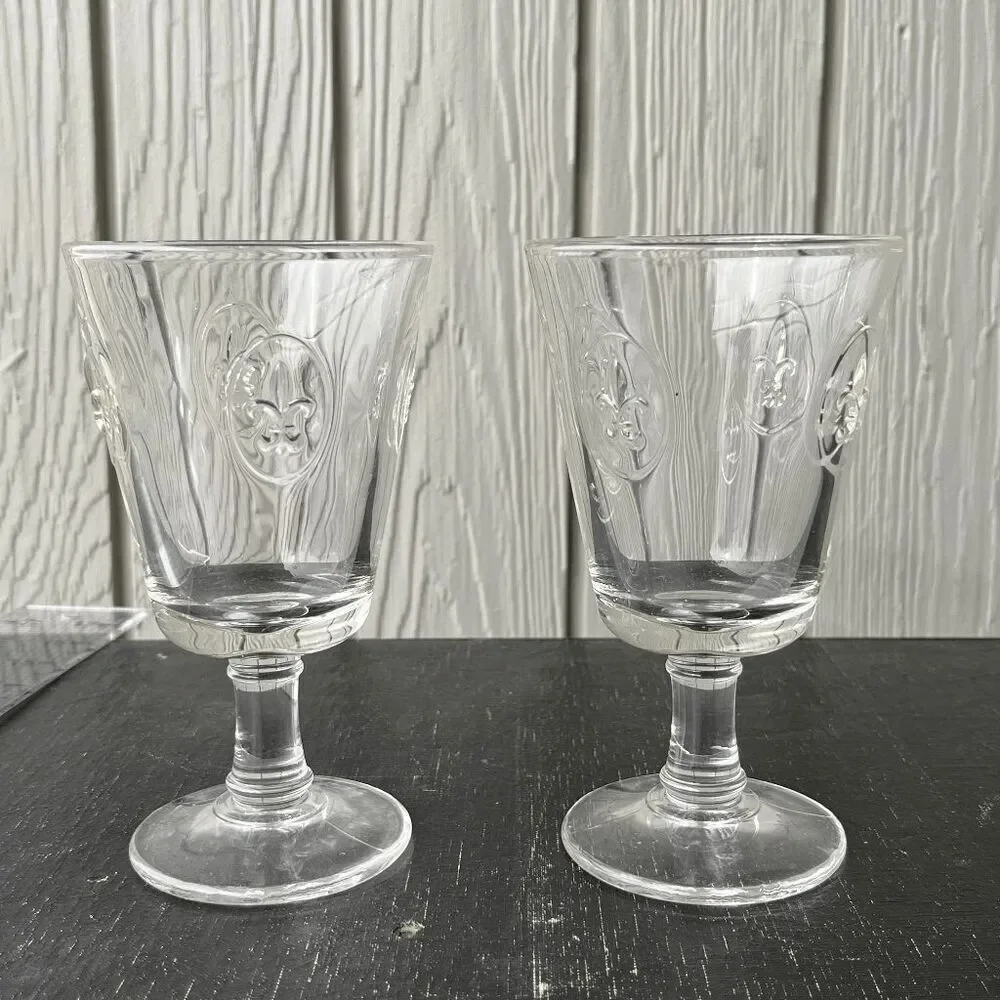 La Rochère Fleur-de-Lis French Wine Glasses Set of 2 - Vintage-Inspired